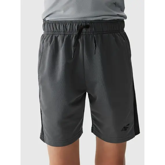 4F Spodenki krótkie chłopięce treningowe M485 szare, Kolor: czarny, Rozmiar: 122/128, 3 zdjęcie