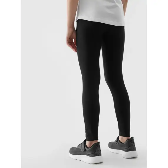 4F Legginsy dziewczęce długie spodnie sportowe na w-f F130 czarne, Kolor: czarny, Rozmiar: 122, 3 zdjęcie