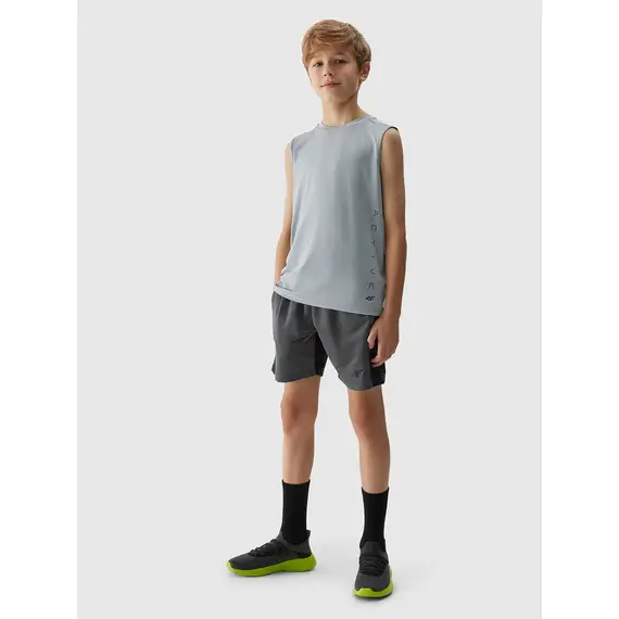 4F Spodenki krótkie chłopięce treningowe M485 szare, Kolor: czarny, Rozmiar: 146/152, 6 zdjęcie